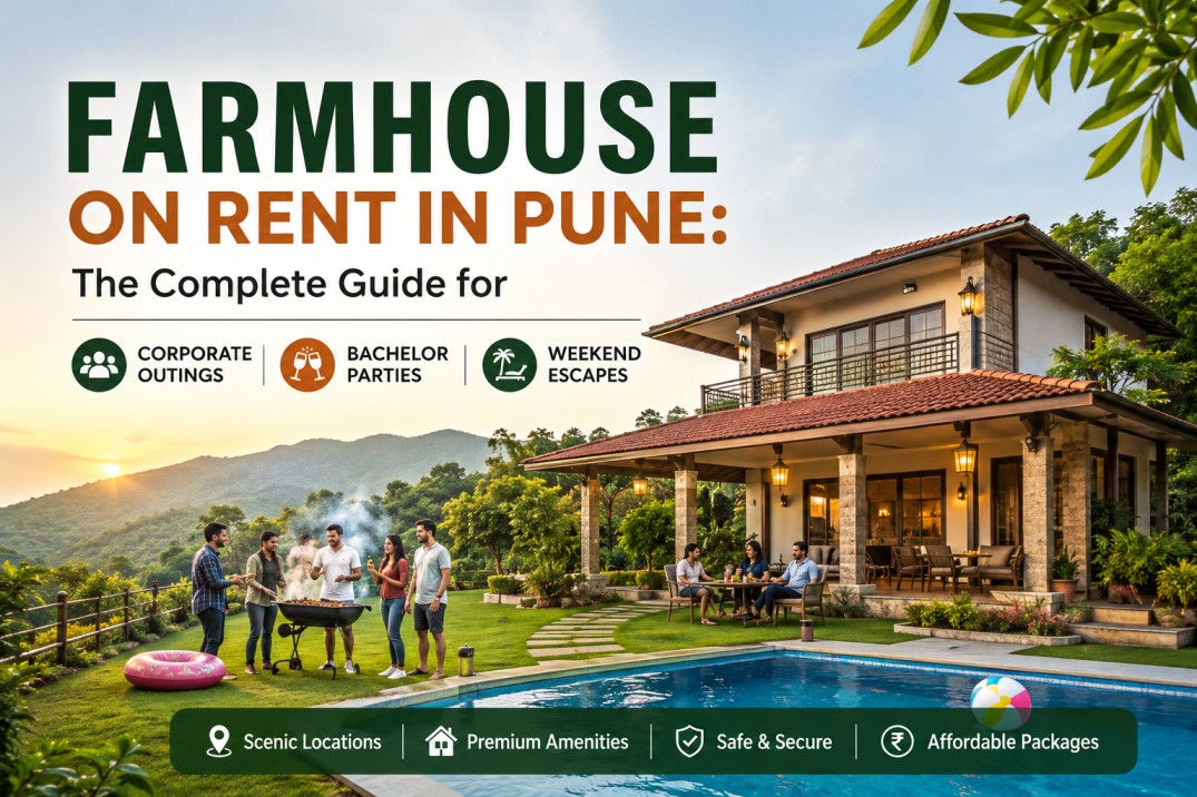 Farmhouse on rent in Pune corporate outing bachelor party