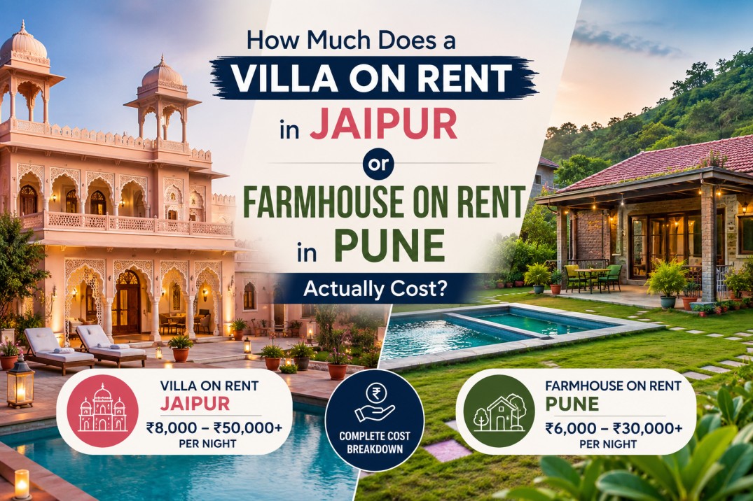 Vila on rent jaipur farmhouse on rent pune cost guide
