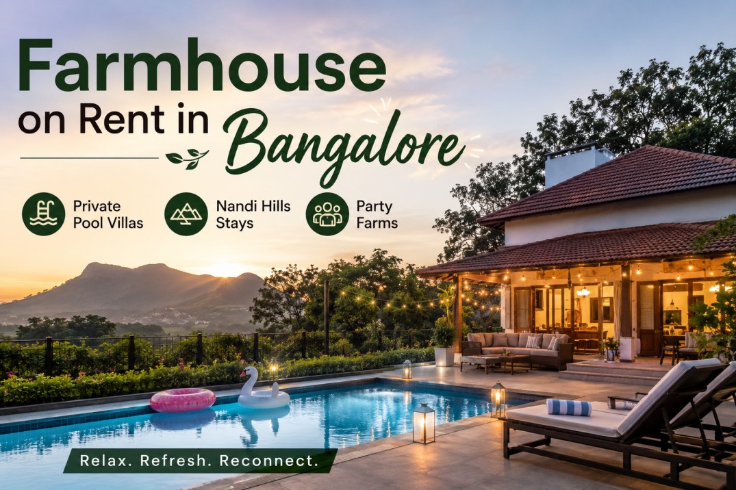Farmhouse on Rent in Bangalore Private Pool Villas