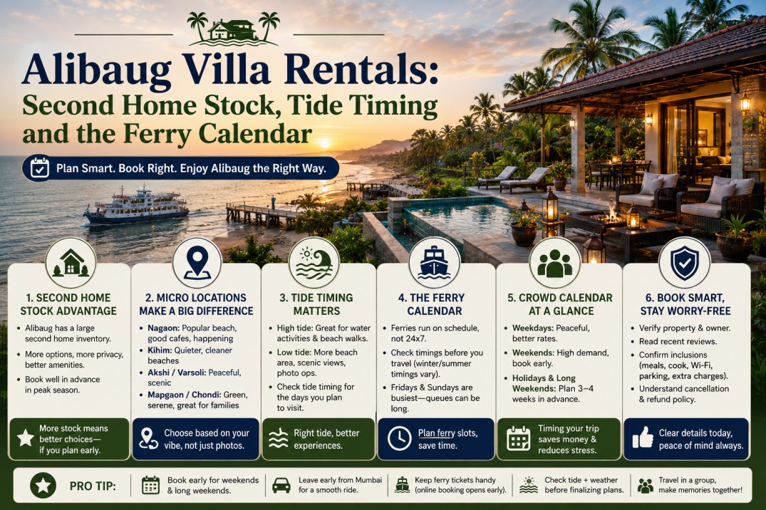 Villa on rent in Alibaug tides ferries rates